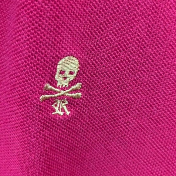 Ralph Lauren Rugby Skull and Crossbones Embroidered Polo Golf Shirt Red Large L - Picture 6 of 8